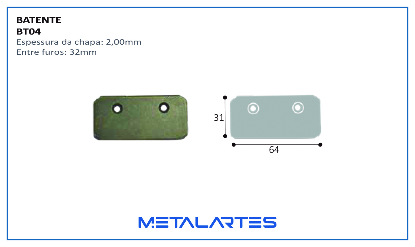 BATENTE BT04 PORTA 64X34MM