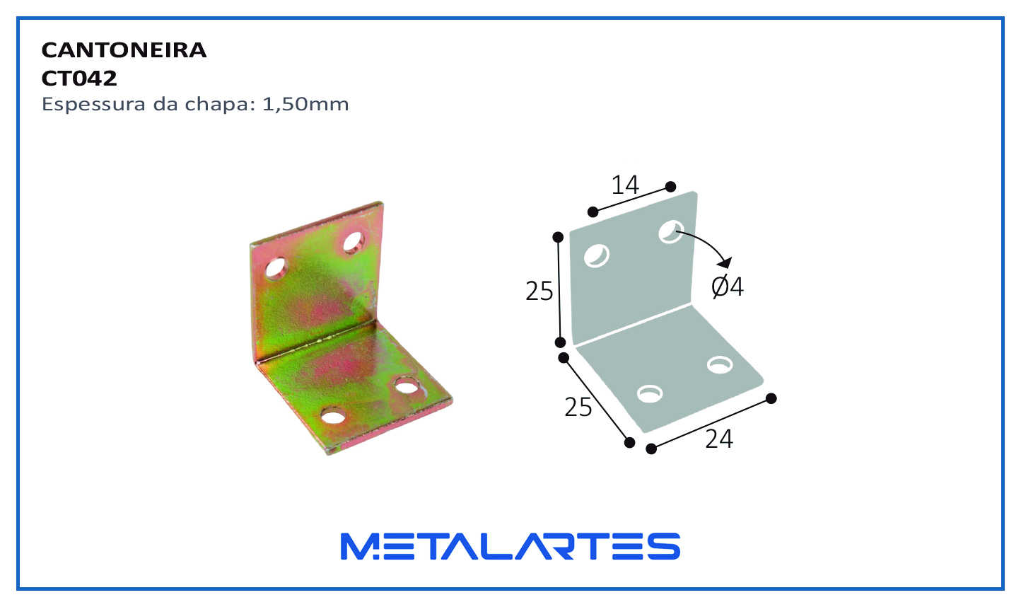 CANTONEIRA CT042 24MM 4 FUROS