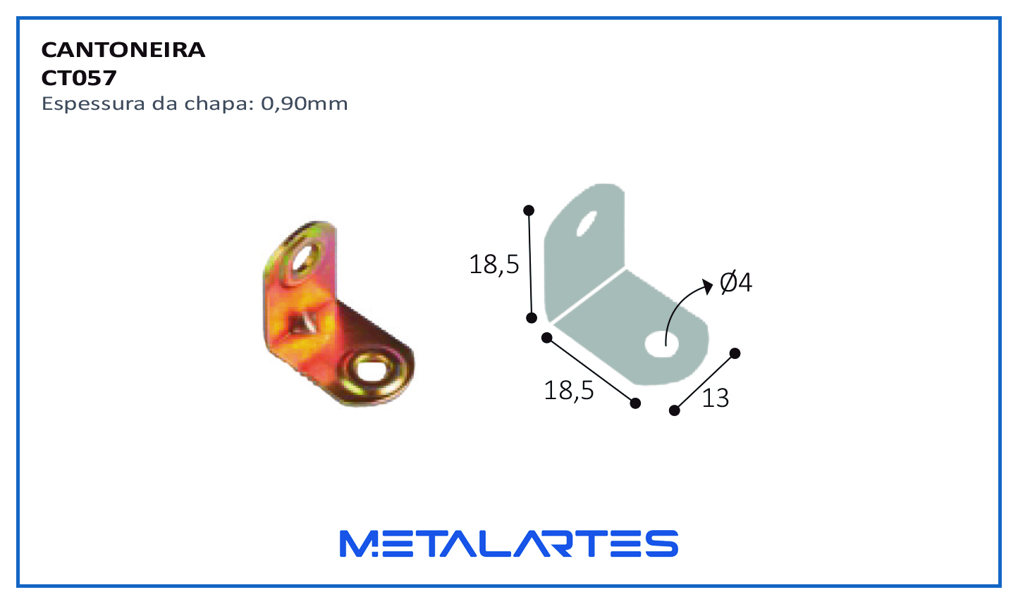 CANTONEIRA CT057 13MM C/REFORÇO