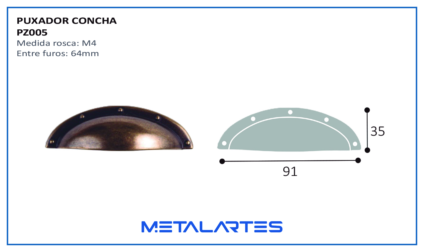 Puxador PZ 005 Concha Grande