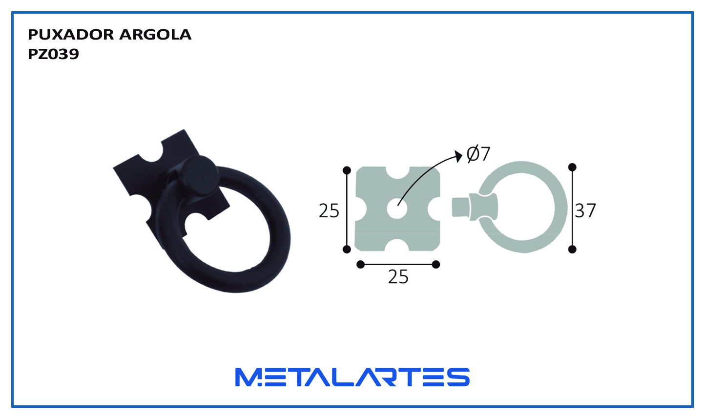 Puxador PZ 039 Argola 38mm