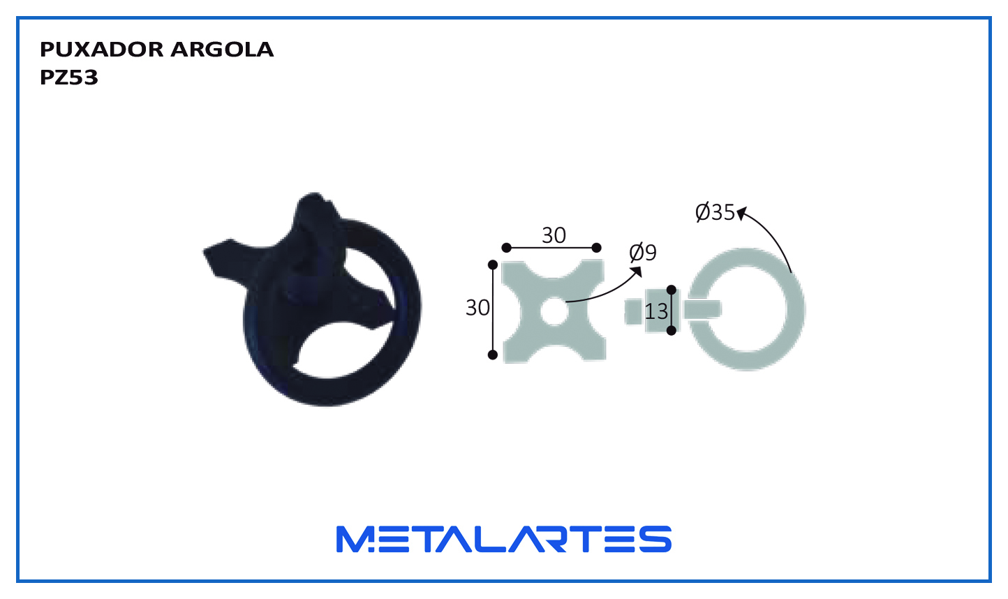 Puxador PZ 053 Argola 38mm