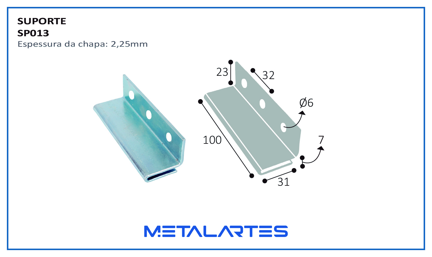 SUPORTE SP013 CAMA CAIXINHA 100MM
