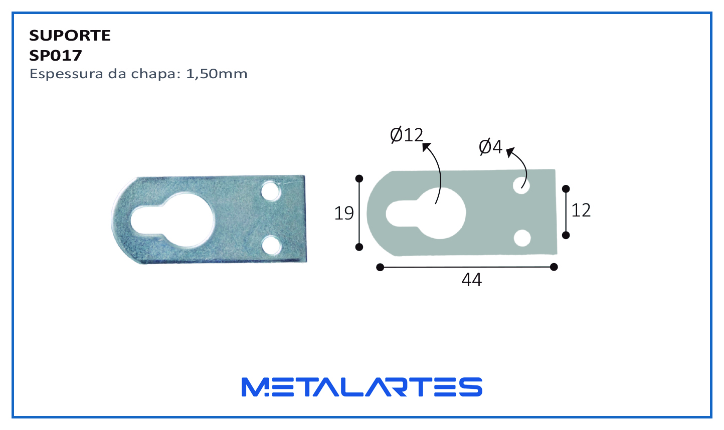 SUPORTE SP017 ESPELHO 45X21MM